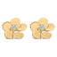 Boucles d'oreilles en diamant lab-grown en forme de pétale de fleur en or blanc 10K