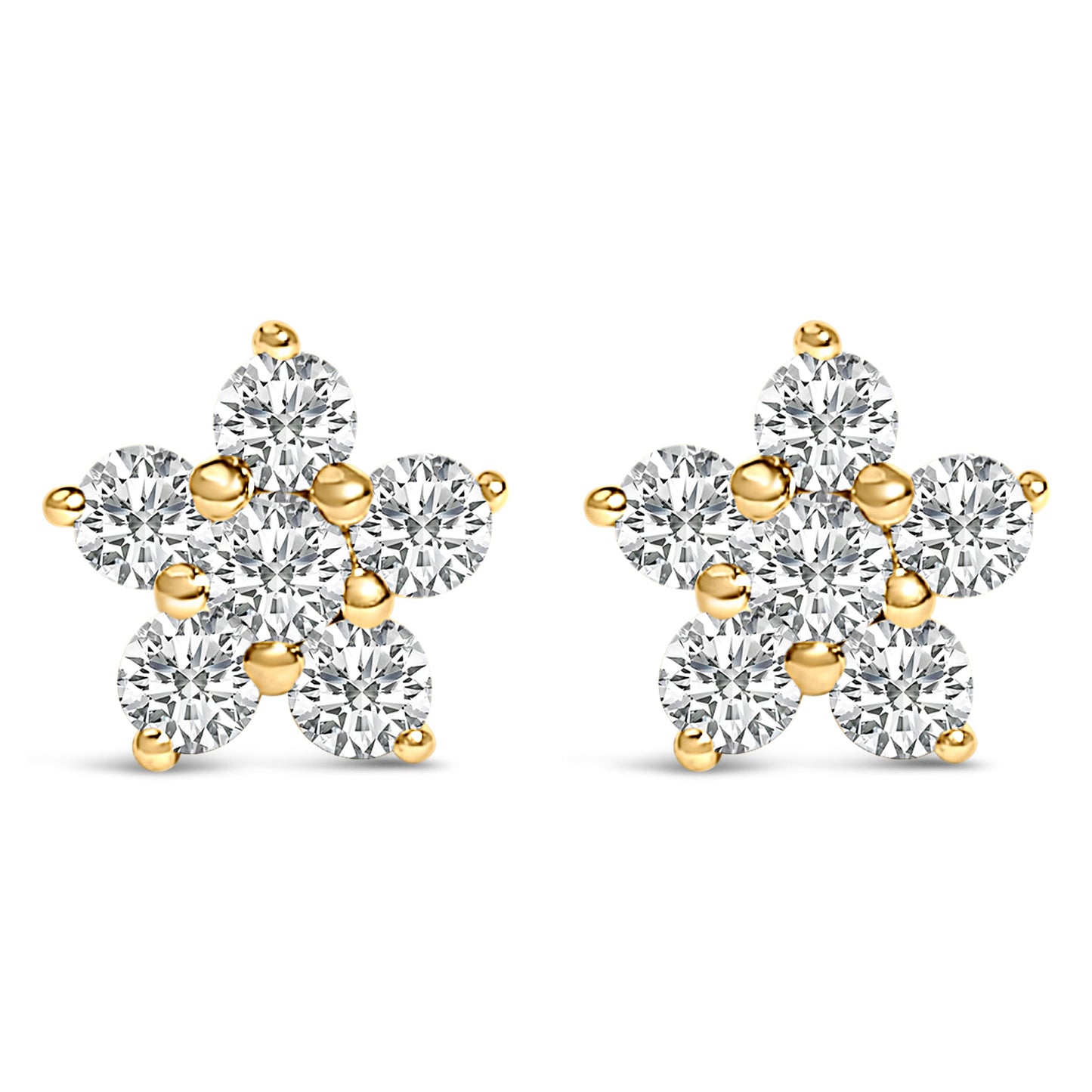 Boucles d'oreilles étoile en diamant lab-grown en or blanc 10K