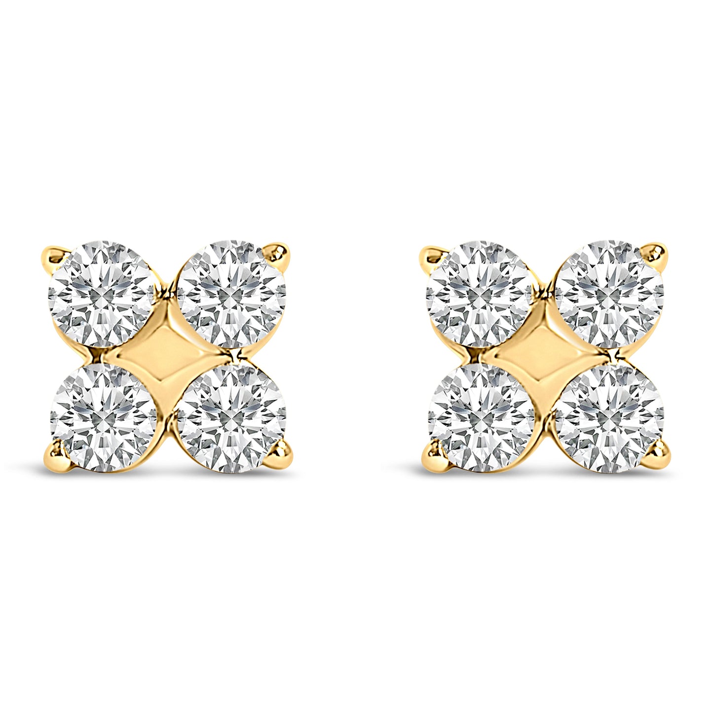 Boucles d'oreilles en diamant flocon de neige en or blanc 10K cultivé en laboratoire