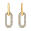 10K White Gold Lab Grown Diamond Paperclip Drop Earrings