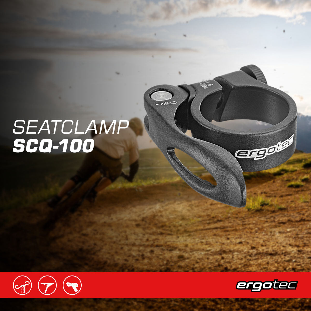 Collier de selle à dégagement rapide Ergotec SCQ-100 - Noir