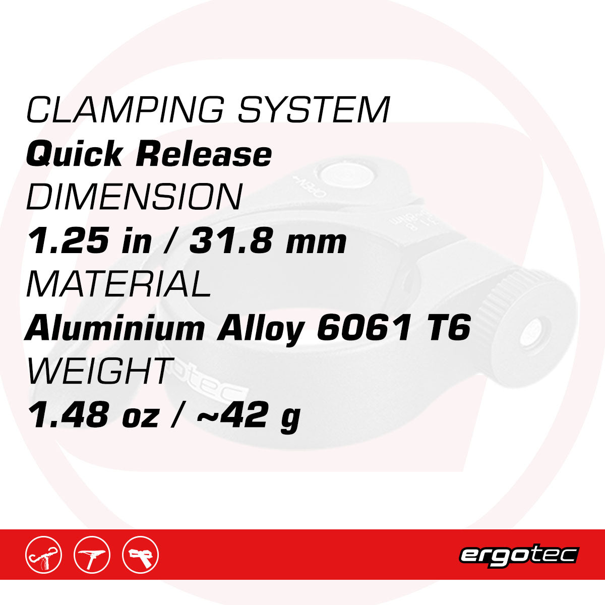 Collier de selle à dégagement rapide Ergotec SCQ-100 - Noir