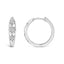 Pendientes de aro huggie de diamantes cultivados en laboratorio de oro blanco de 10 quilates con tre