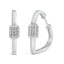 10K White Gold Lab Grown Diamond Heart Shaped Huggie Hoop Earrings