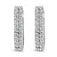 10K White Gold Lab Grown Diamond Double Row Huggie Hoop Earrings