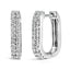 10K White Gold Lab Grown Diamond Double Row Huggie Hoop Earrings