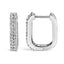 10K White Gold Lab Grown Diamond Double Row Huggie Hoop Earrings