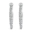 Boucles d'oreilles créoles en forme de cœur en or blanc 10K avec diamants cultivés en laboratoire