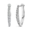 Boucles d'oreilles créoles en forme de cœur en or blanc 10K avec diamants cultivés en laboratoire