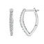 Boucles d'oreilles créoles en forme de cœur en or blanc 10K avec diamants cultivés en laboratoire