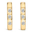 Pendientes de aro huggie ovalados de diamantes cultivados en laboratorio de oro blanco de 10 quilate