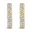 10K White Gold Lab Grown Diamond Double Row Huggie Hoop Earrings