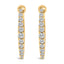 Boucles d'oreilles créoles en forme de cœur en or blanc 10K avec diamants cultivés en laboratoire