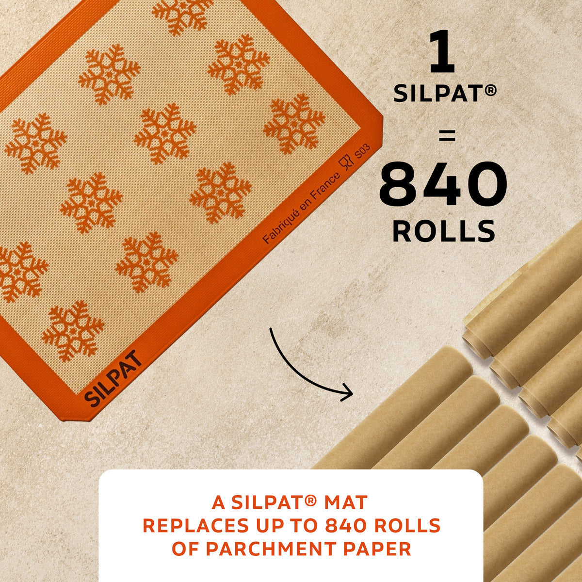 Silpat Snowflake Half Size Baking Mat - Limited Edition - Korvel