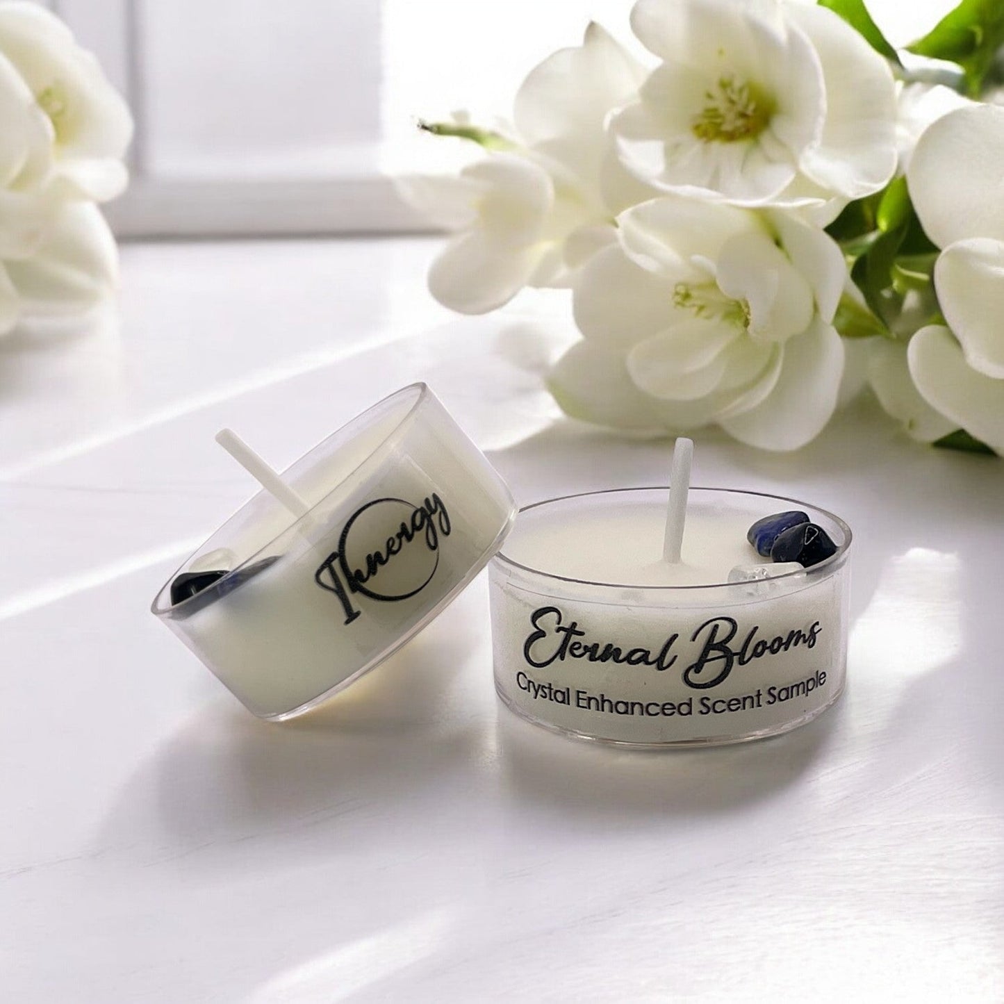Eternal Blooms Crystal Candle - Premium Coconut-Soy Wax Tealight, 1oz - Korvel