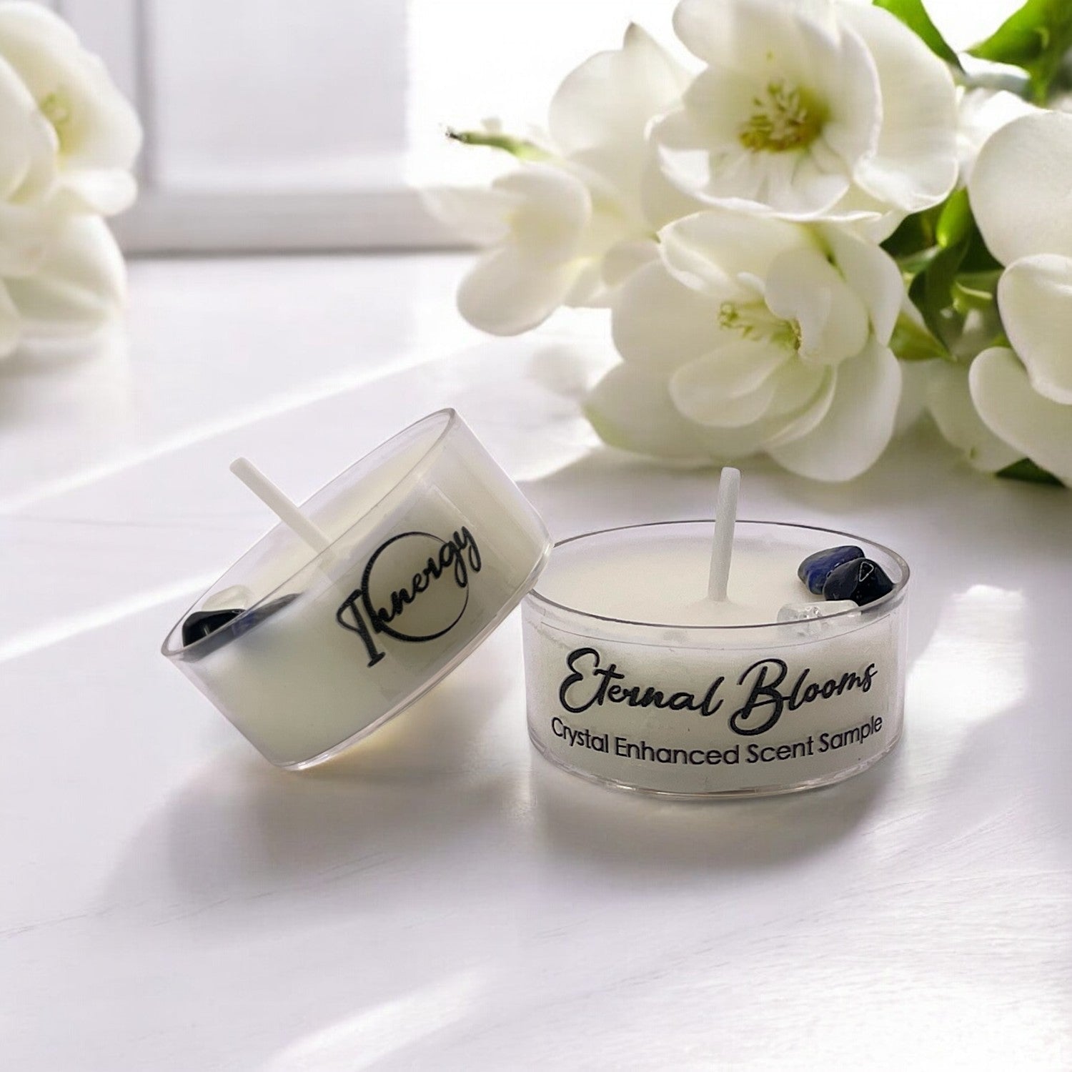 Eternal Blooms Crystal Candle - Premium Coconut-Soy Wax Tealight, 1oz - Korvel