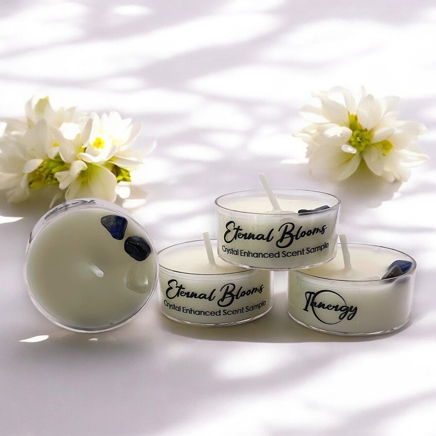 Eternal Blooms Crystal Candle - Premium Coconut-Soy Wax Tealight, 1oz - Korvel