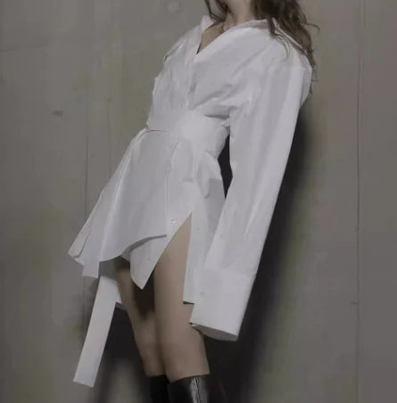 Irregular Hem Shirt Dress for Women