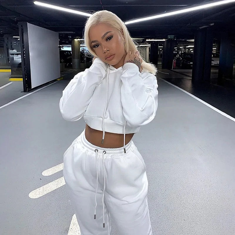 Conjunto de Sudadera Chic de 2 Piezas para Mujeres