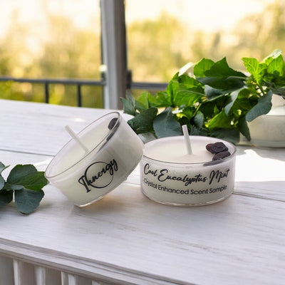 Revitalizing Eucalyptus Mint Crystal Candle - Premium Coconut-Soy Wax Tea Light, 1oz - Korvel