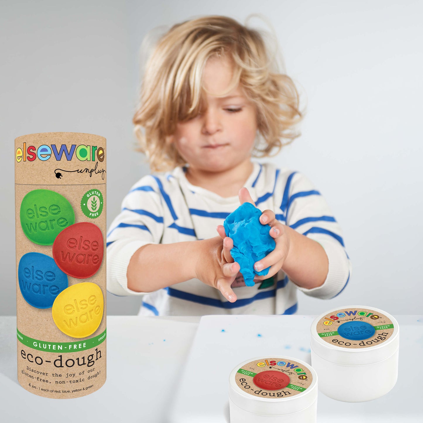 Eco-Dough 4-Pack - Jouet Sensoriel Naturel et Non Toxique