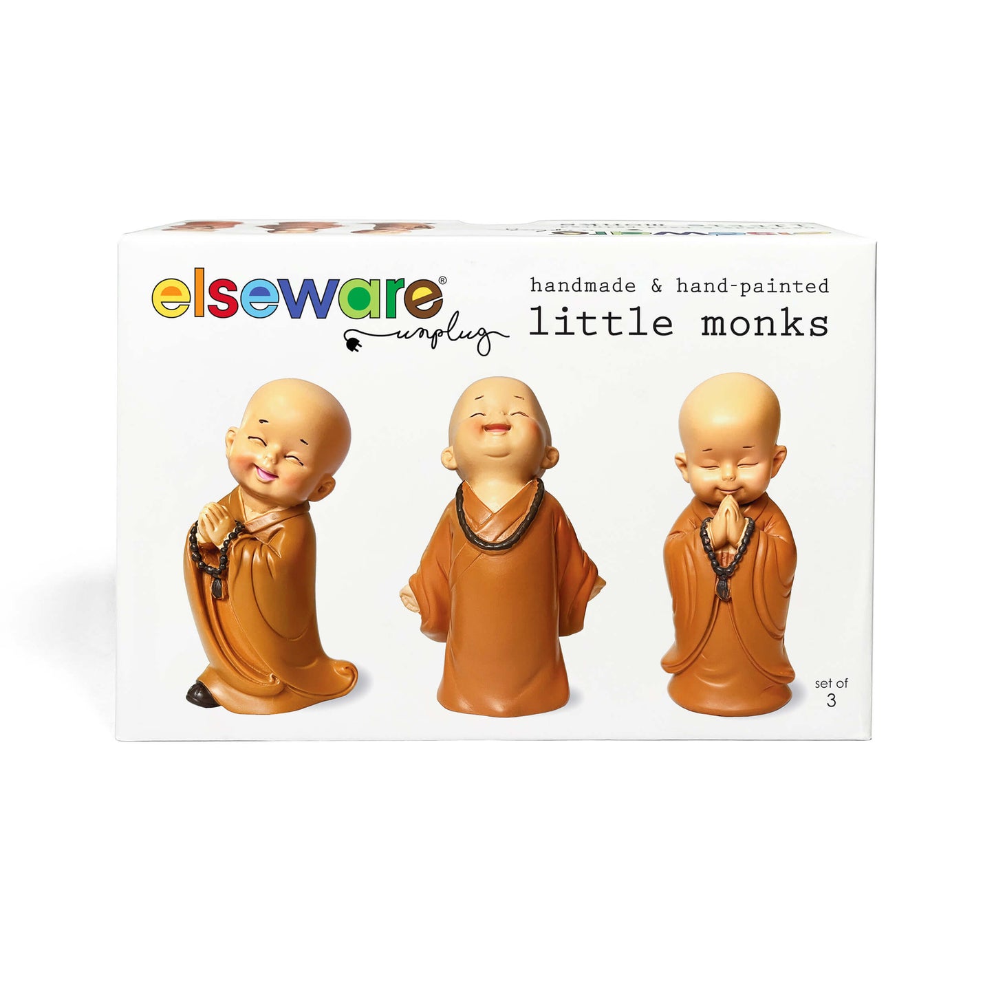 3 Petits Moines - Figurines Artisanales pour la Tranquillité