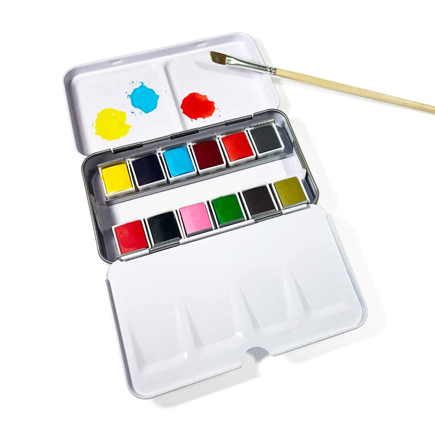 Travel-Friendly Watercolor Set with Metal Palette - 12 Colors