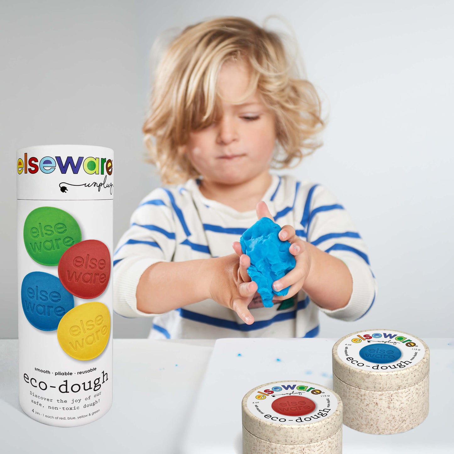 Eco-Dough 4-Pack – Ensemble de pâte à modeler naturelle et non toxique