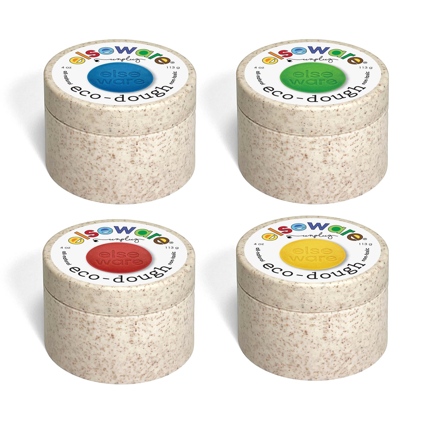Eco-Dough 4-Pack – Ensemble de pâte à modeler naturelle et non toxique