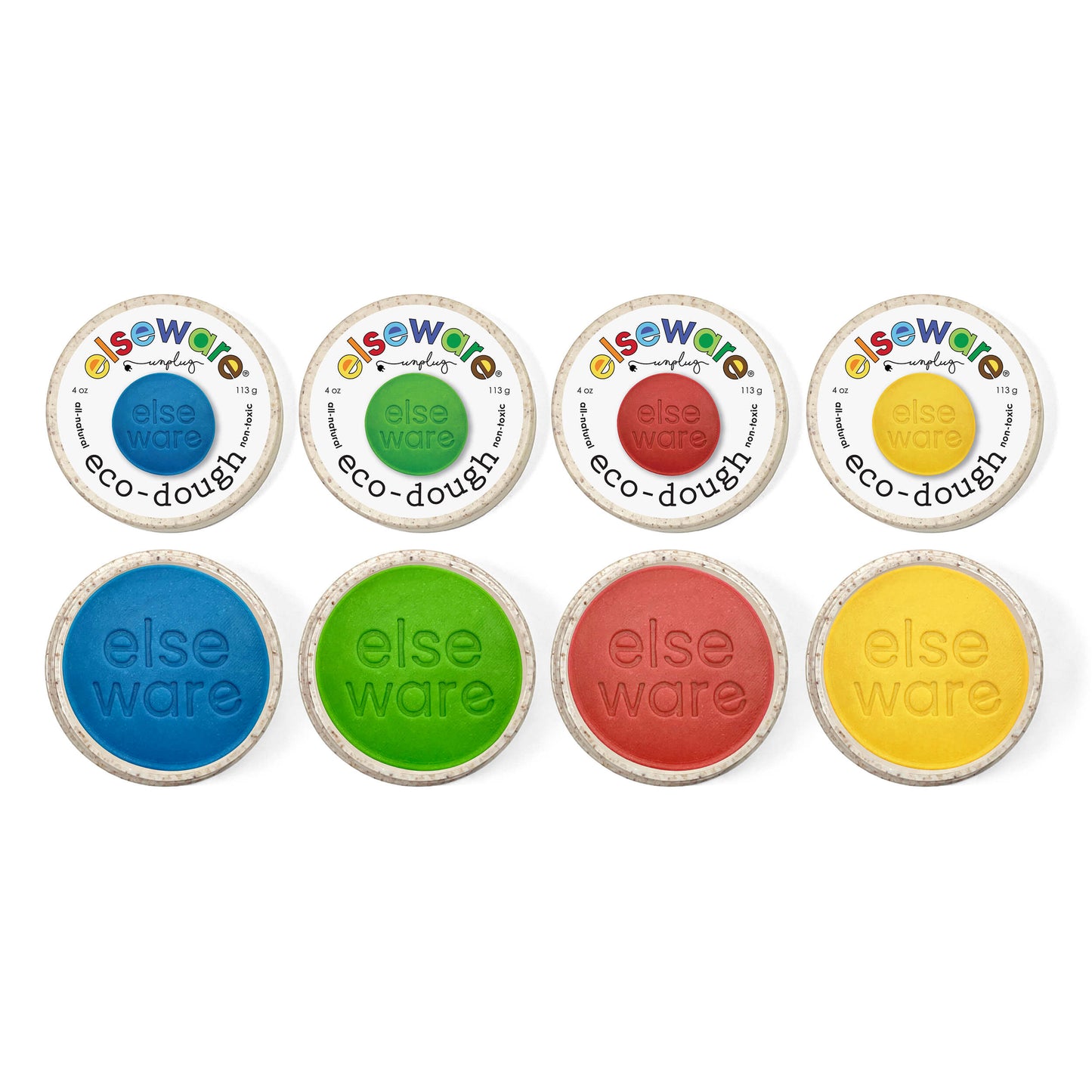 Eco-Dough 4-Pack – Ensemble de pâte à modeler naturelle et non toxique