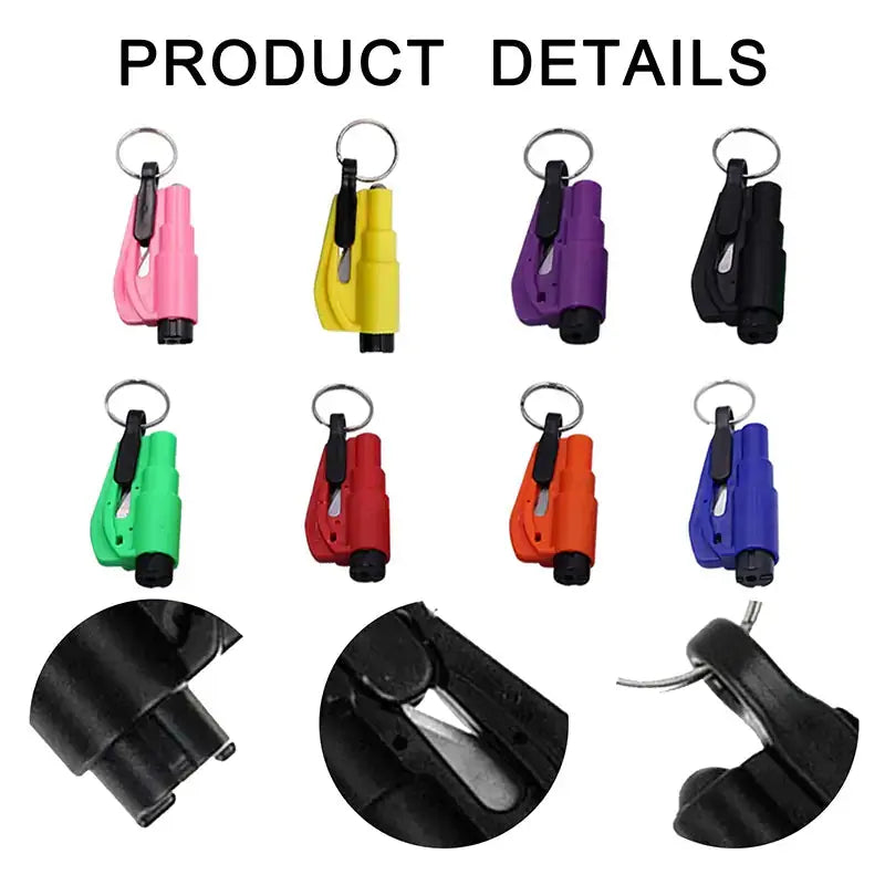 Marteau de sécurité pour voiture avec porte-clés - Outil d'urgence essentiel