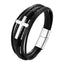 Pulsera de Acero Inoxidable de Diseño de Cruz Multicolor de Lujo para Hombres
