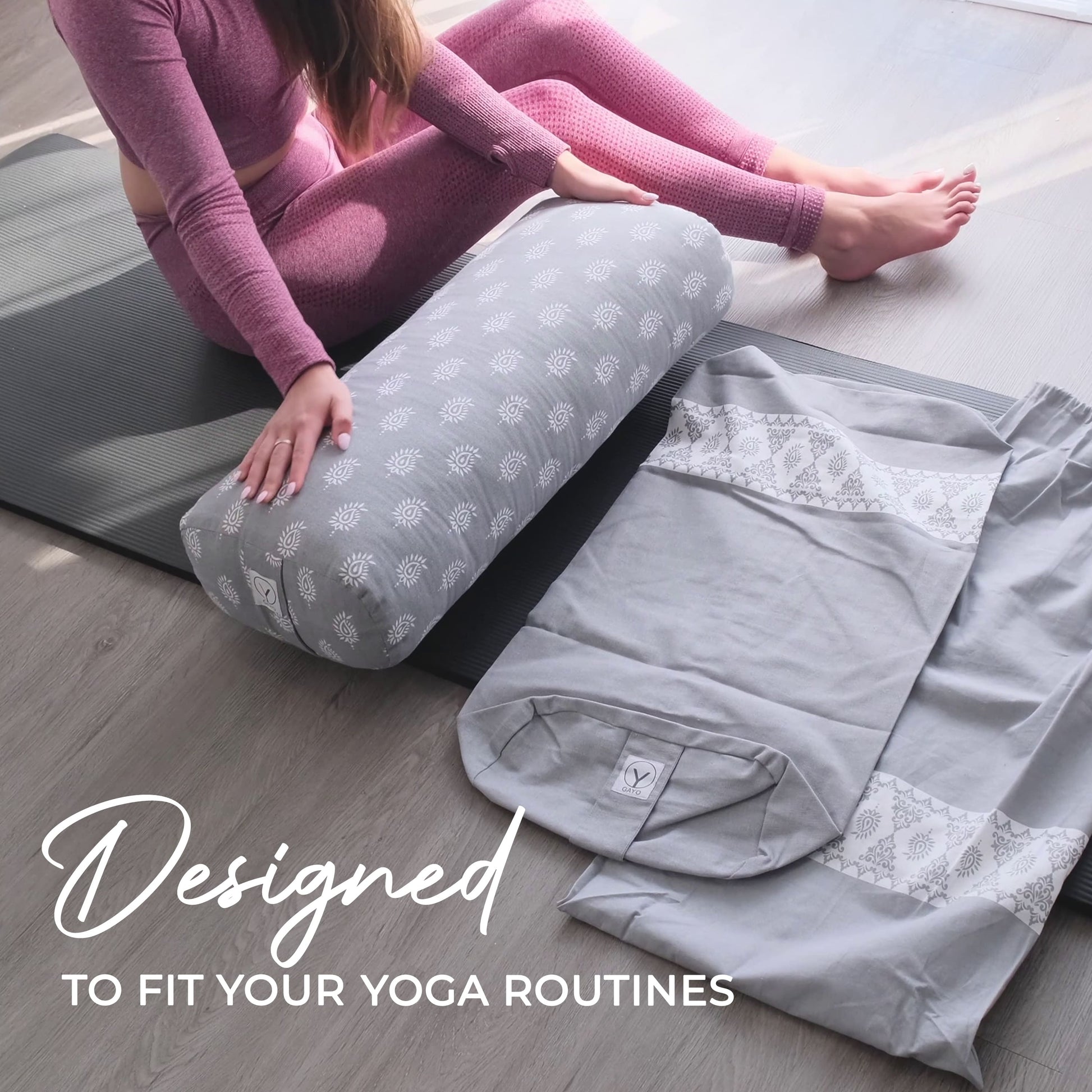 Sustainable Organic Cotton Yoga Bolster Set with Carry Bag for Ultimate Comfort - Korvel