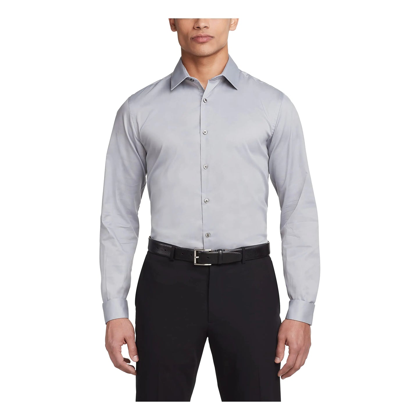 Van Heusen Men's Slim Fit Flex Collar Dress Shirt - Grey Mist