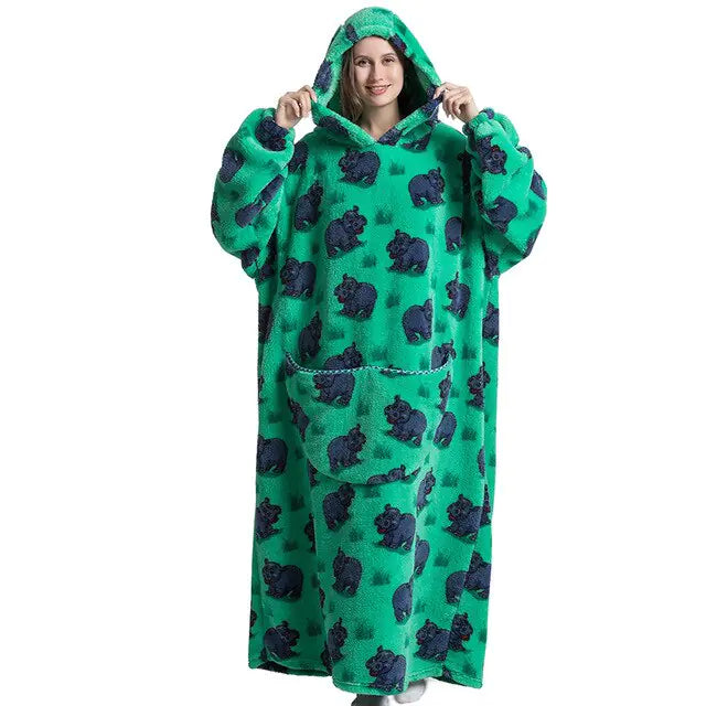 Oversized Long Blanket Hoodie for Cozy Comfort