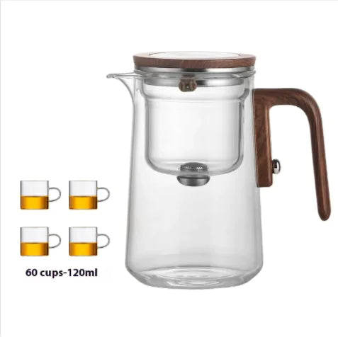 Elegante tetera de vidrio con filtro resistente al calor