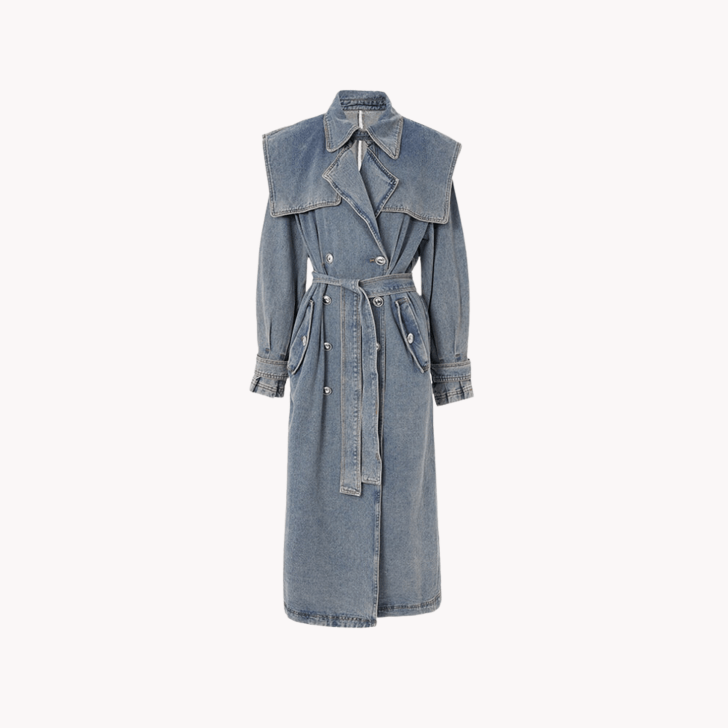 Premium Denim Trench Coat for Effortless Style