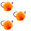 3 Pack Tactical Euro Jig Barbless Czech Nymph Fly - Hot Orange Size 14 - Korvel