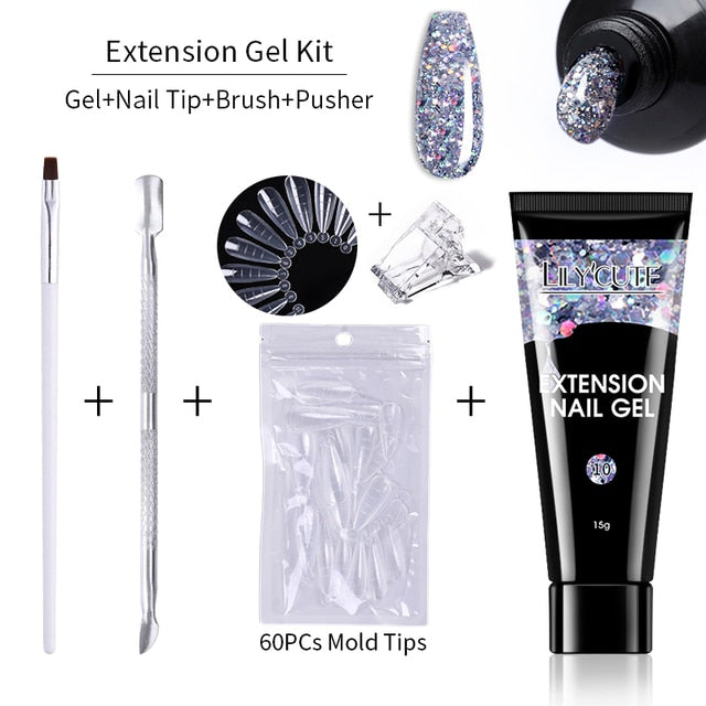 LILYCUTE Nail Extension Gel Set - Premium Nail Care