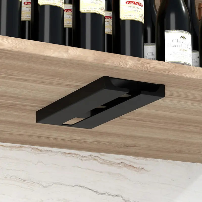 Under Shelf Wine Glass Holder Rack - No Drill Needed
