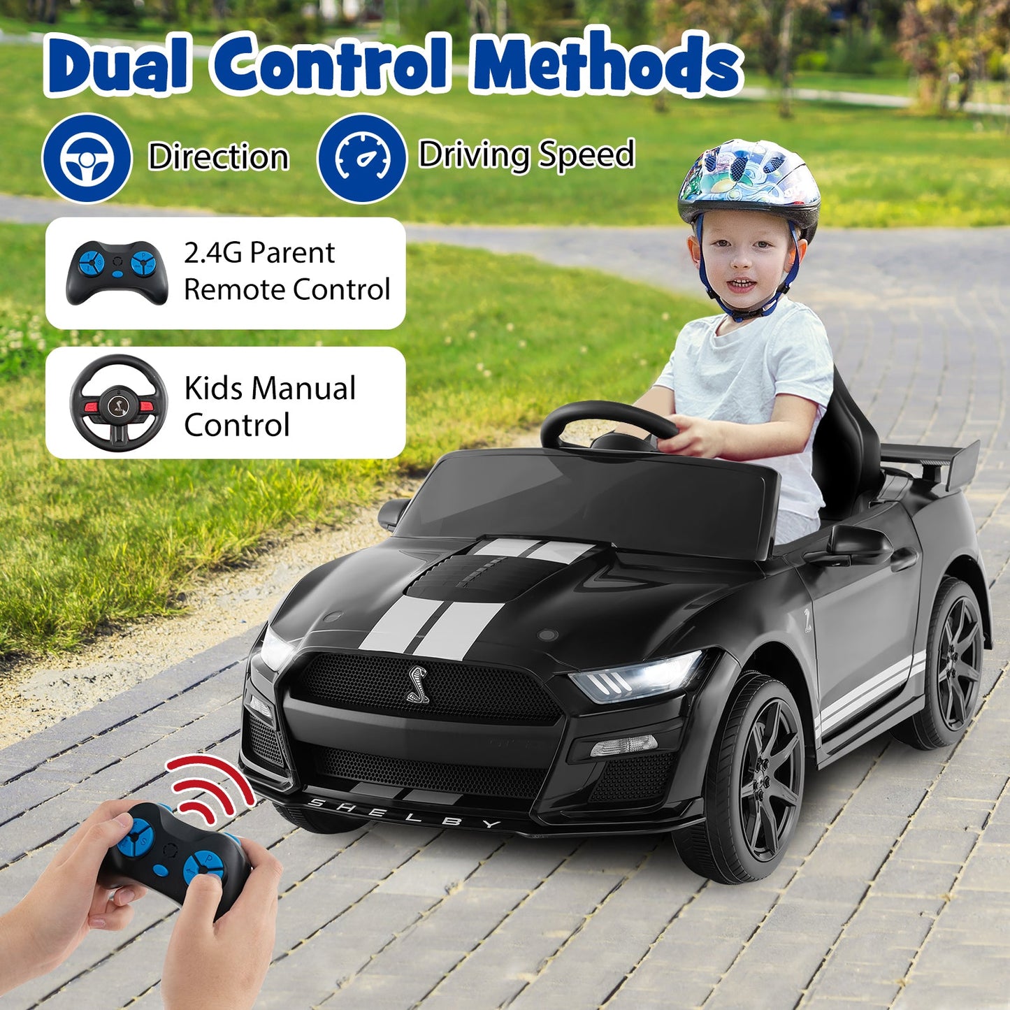 Voiture électrique pour enfants Ford Mustang Shelby GT500 12V - Noir