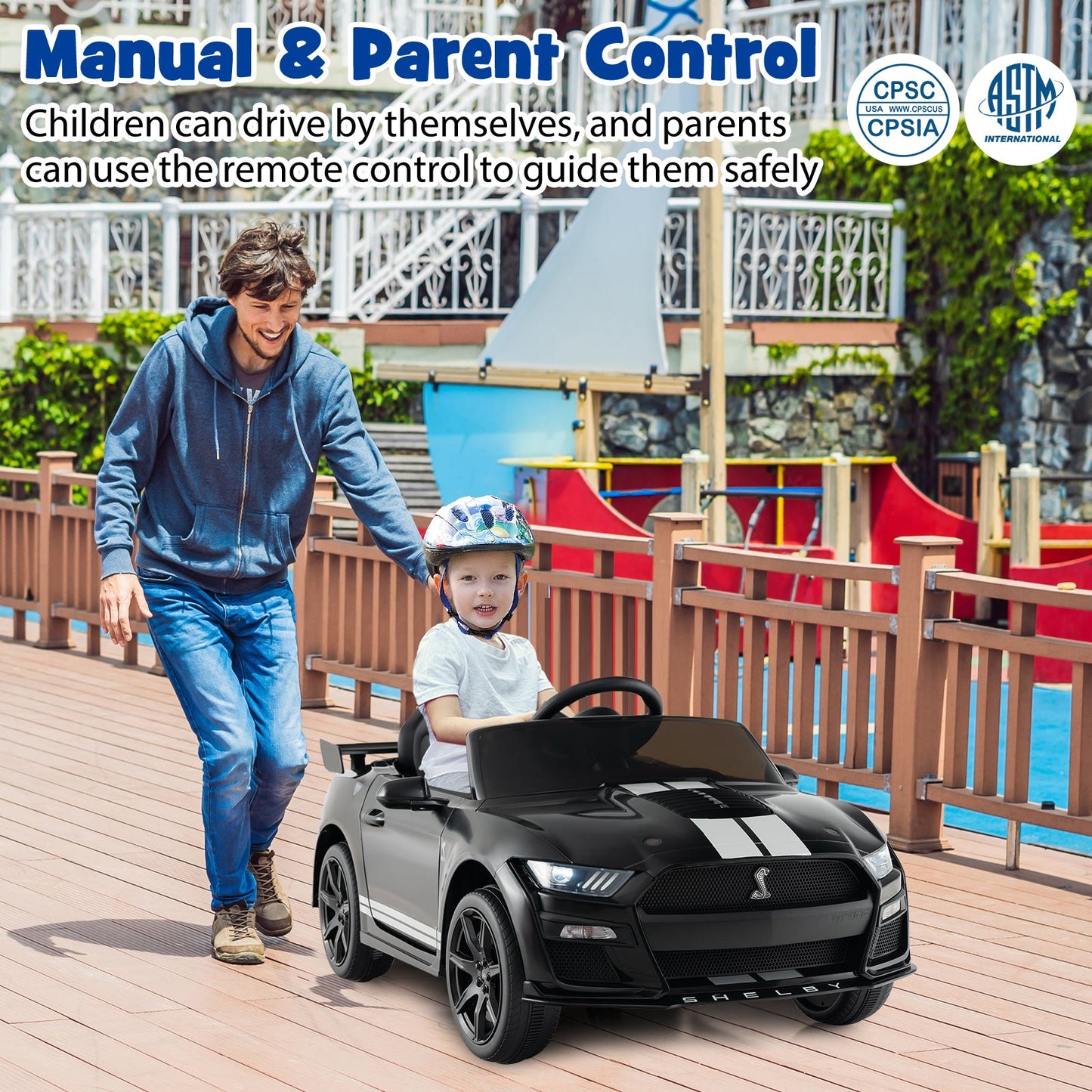 Voiture électrique pour enfants Ford Mustang Shelby GT500 12V - Noir