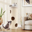 Caverne pour Chats Élevée de 49 Pouces - Maison à 4 Niveaux pour Chats Multiples
