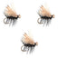Trout Dry Flies - 3 Pack Black Elk Hair Caddis Size 12 - Korvel