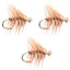 3-Pack Barbless Tan Elk Hair Caddis Dry Flies - Size 16 for Trout - Korvel