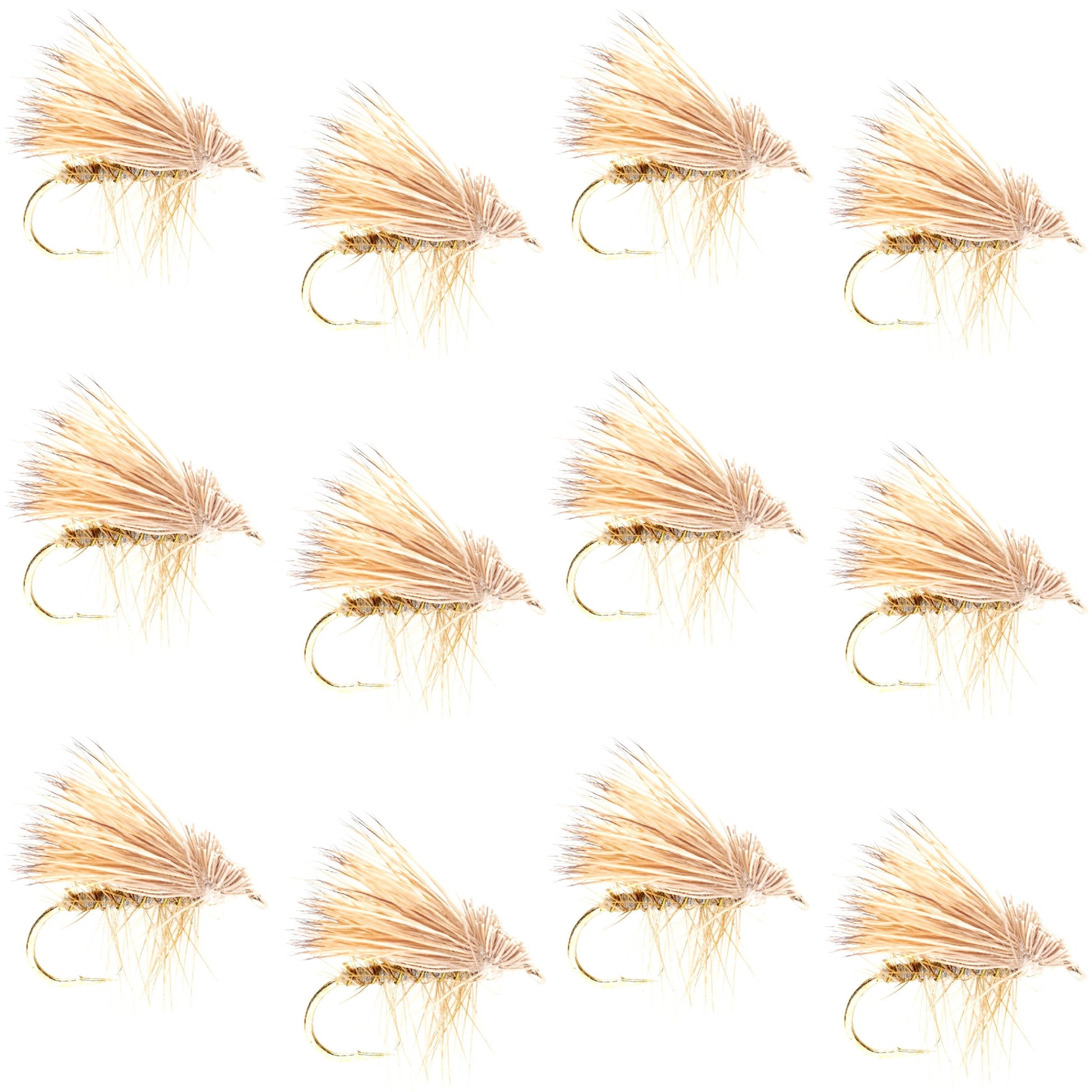Premium Barbless Yellow Elk Hair Caddis Dry Flies - 1 Dozen Size 18 - Korvel