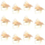 Premium Barbless Yellow Elk Hair Caddis Dry Flies - 12 Pack, Size 12 - Korvel