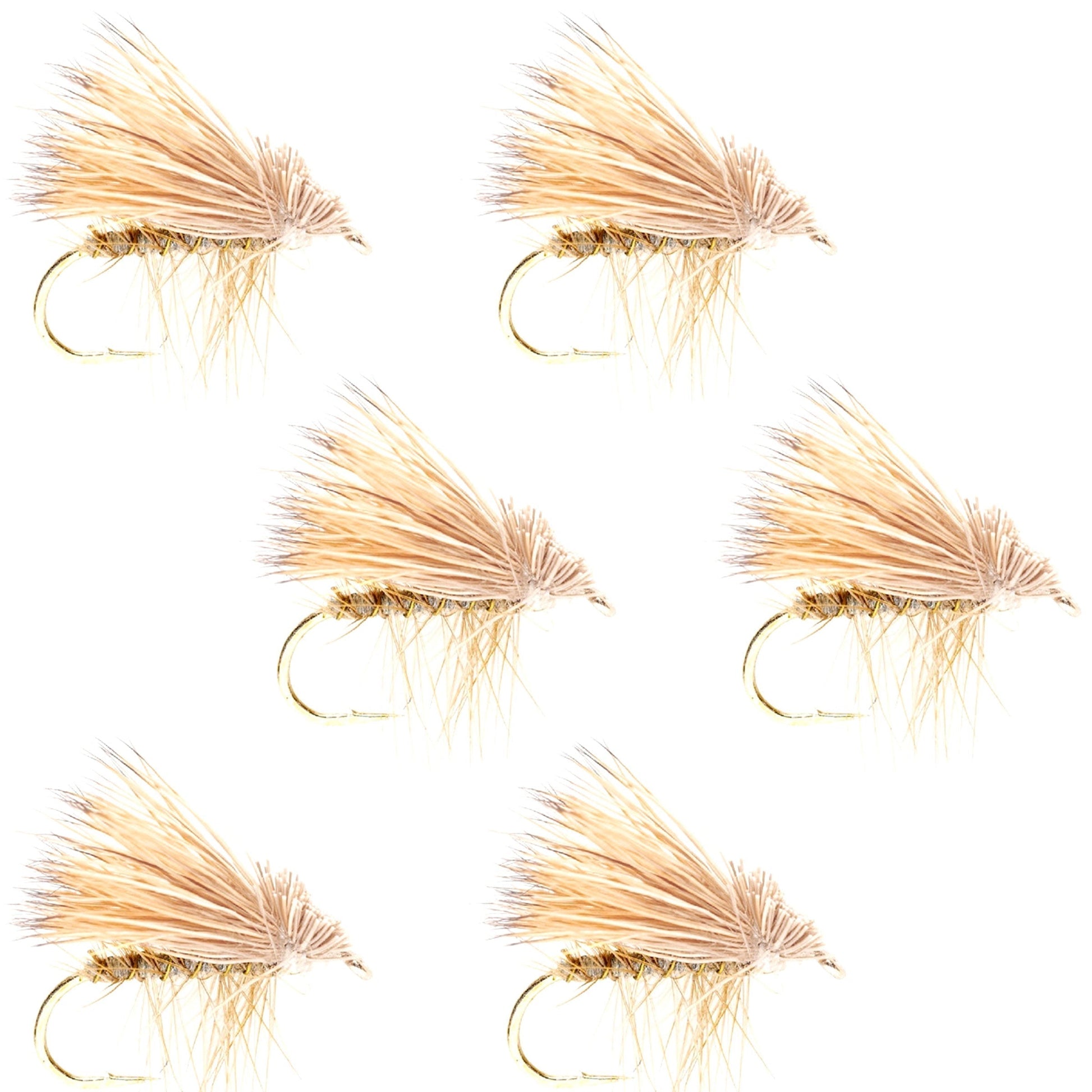 Premium Barbless Yellow Elk Hair Caddis Dry Flies - Size 18 (Pack of 6) - Korvel