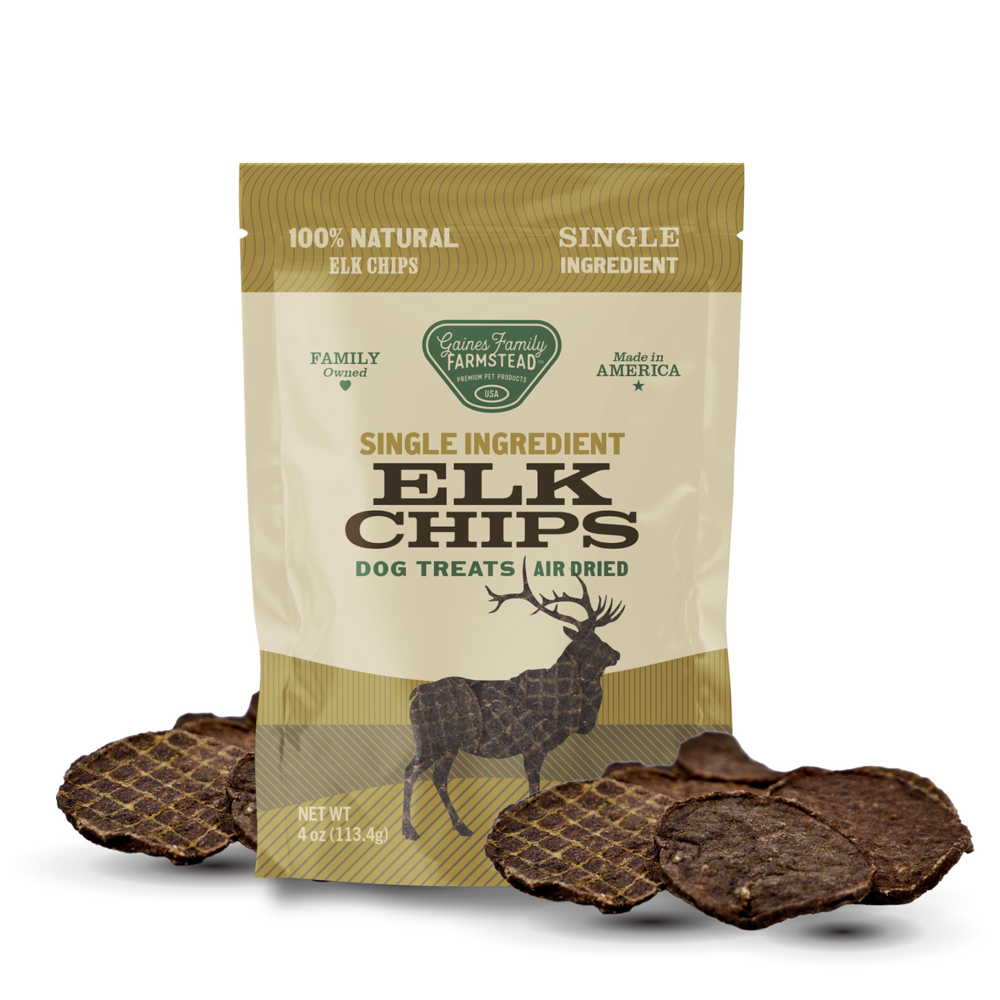 Premium Elk Chips for Dogs - All-Natural Treats - Korvel
