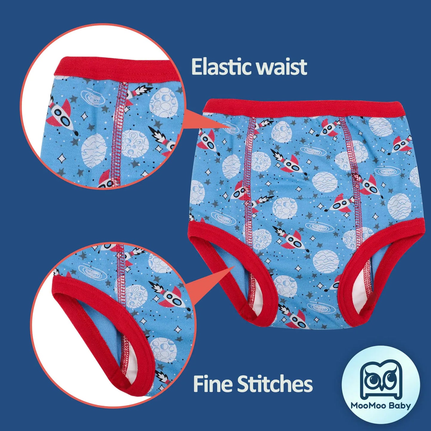 MooMoo Baby Paquete de 8 Pantalones de Entrenamiento de Algodón para Niños Pequeños 2T-9T